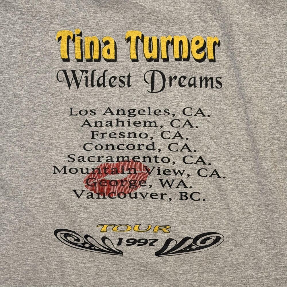 Vintage Tina Turner Wildest Dreams Shirt Mens XL Gray 1997 Tour Concert 90s - Picture 10 of 11